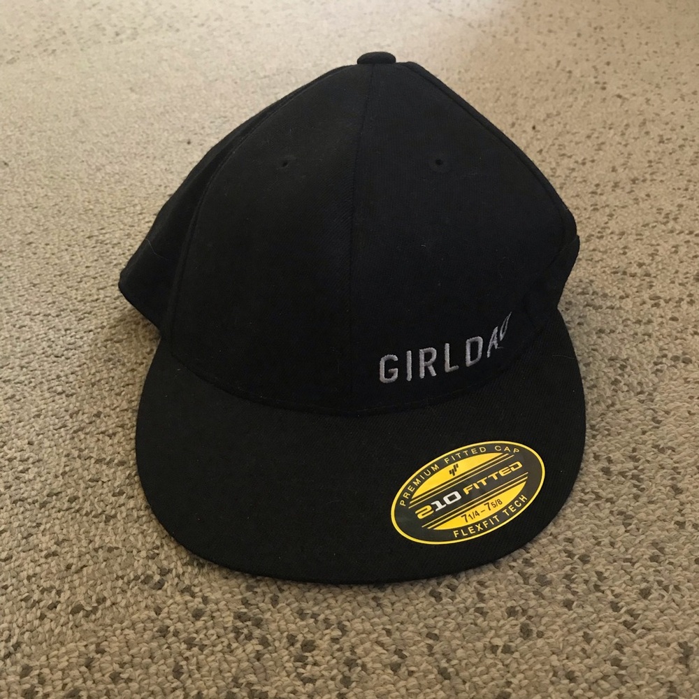 Girl dad Black Fitted Baseball Cap
